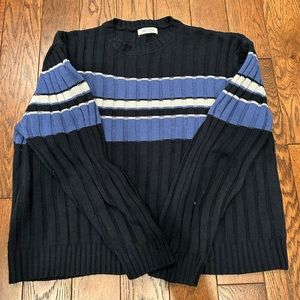 yesstyle linsi- blue/black oversized striped sweater